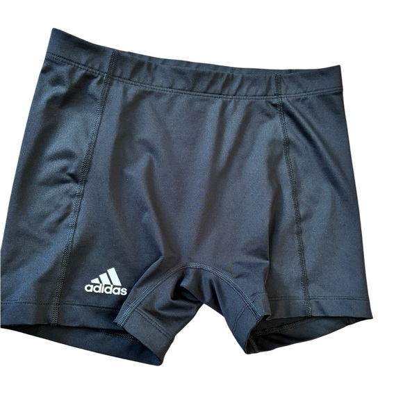 Adidas Team Performance ClimaLite Black Compression Shorts Sz L Black Logo - Picture 1 of 5
